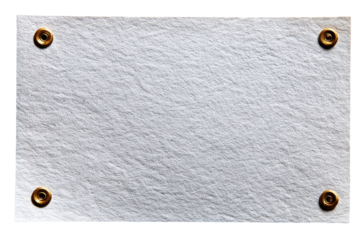 Blank, textured, white sign with metal rivets