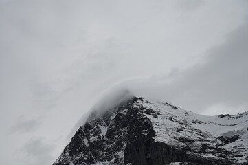 Picturesque Swiss Mountain Scenery in the Jungfrau Alps in Bernese Oberland with Eiger and Mönch...
