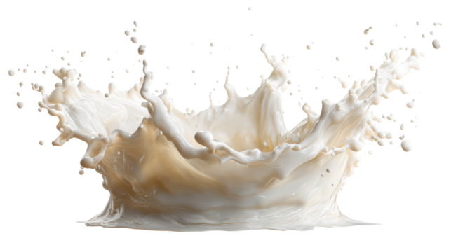 Dynamic splash of viscous liquid with droplets