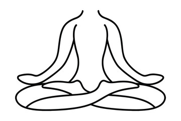Minimalist continuous line drawing a person meditating in lotus pose meditation yoga