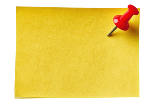 Yellow sticky note with red pushpin (1)
