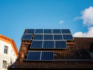 solar panels on roof