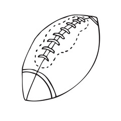 Vector hand drawn doodle sketch American football ball isolated on white background