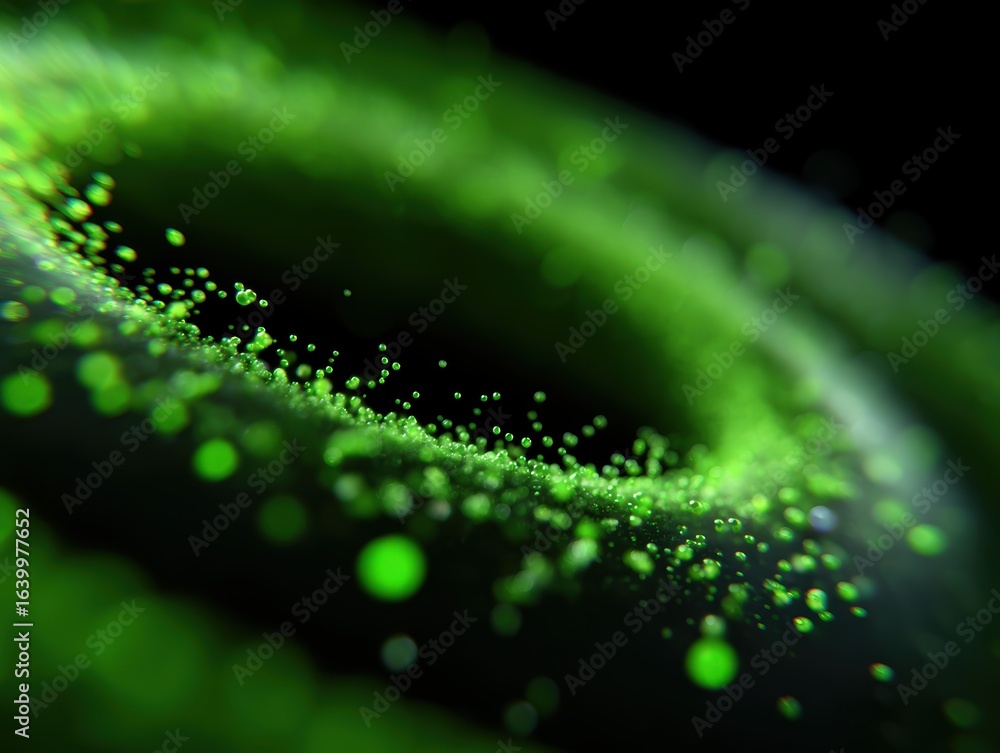 Poster abstract background: glowing green particles forming a circular flow, representing continuous value 
