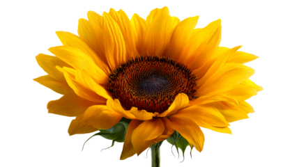 Sunflower bloom with vibrant yellow petals and dark center