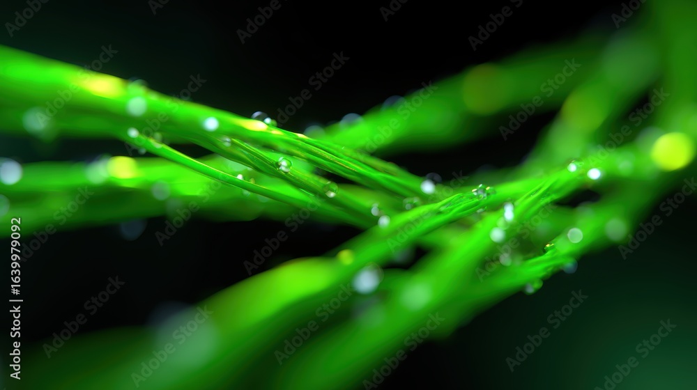 Poster abstract background: flowing luminous threads forming a dynamic representation of a secure supply ch