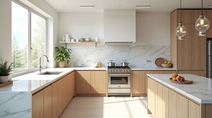 modern kitchen interior with kitchen