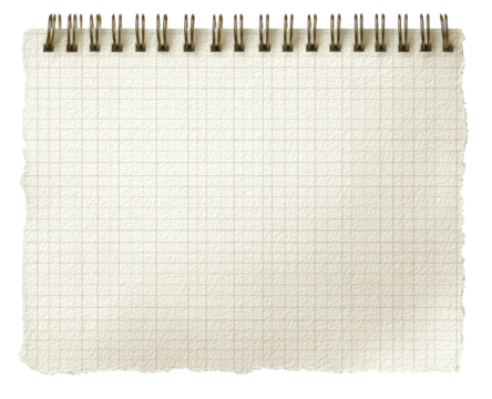 Blank, cream-colored grid notebook page with spiral binding