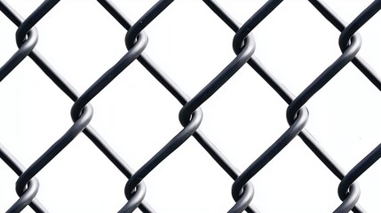 Fototapeta premium dark Chain link fence texture isolated on white, cut out white