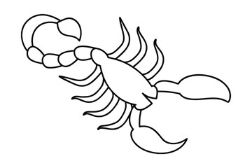 Minimalist single line drawing a scorpion with outline animal insect