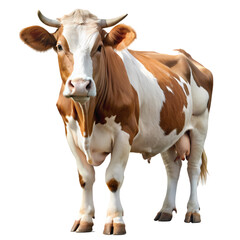 Brown and White Cow A Farm Animal Portrait