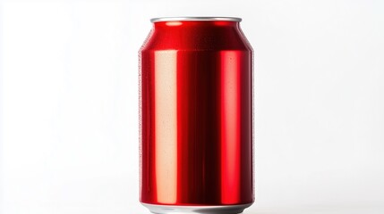 Obraz premium fresh red Soda can isolated on white, cut out white. mockup