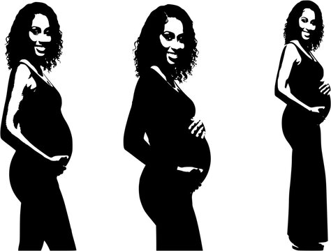 pregnant women set black
