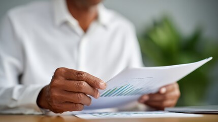 Business owner reviewing quarterly financial statements, performance evaluation. Accounting, fiscal health.