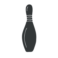 Vector hand drawn sketch doodle outline bowling skittle isolated on white background