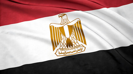 Closeup shot of the national flag of egypt waving in the wind with pride