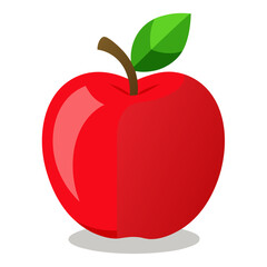 red apple with leaf