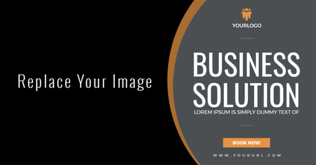 Business Solution Banner with Customizable Image Area