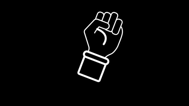 Animated resistance icons in thin line style