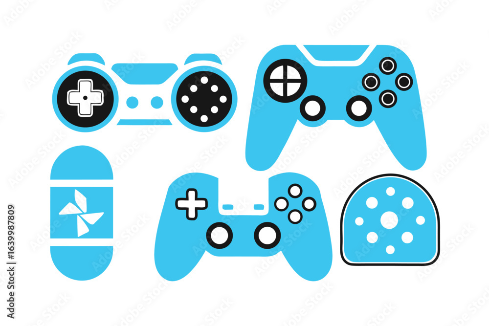 Aufkleber a colorful set of game controller icons for video game design and web illustration