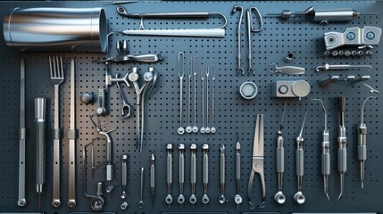 Fototapeta premium Stainless Steel Surgical Instruments Set