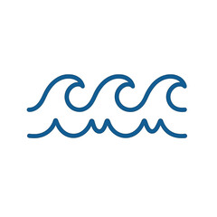 Simple blue waves illustration representing ocean water flow Clean Ocean Waves