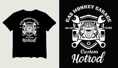 Gas monkey garage custom hotrod t-shirt design for t-shirt quotes or poster svg printable cut file  © premiumsvgdesign