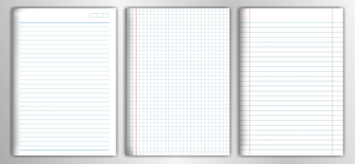 Folhas de caderno
