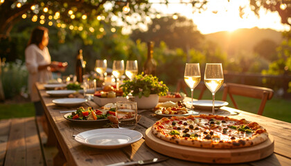 Sunset Garden Pizza Dinner Party.