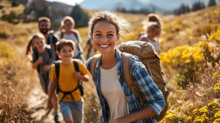 Fototapeta premium A joyful and happy family spends quality time teaching their little child how to ride a bicycle outdoors