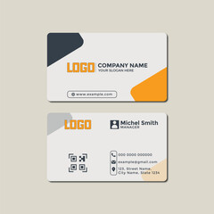 Modern Orange and Gray Corporate Business Card Template