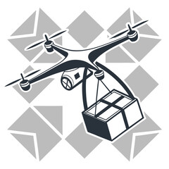 Drone Delivering Package &mdash; Aerial Logistics, Fast Shipping & Modern Delivery Concept