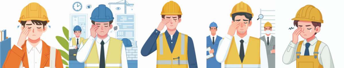 vector architect having sore eyes