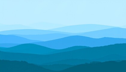 Fototapeta premium Misty blue mountain range landscape