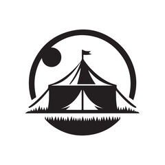 tent vector silhouette clip art logo design illustration