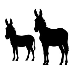 Vector Donkeys silhouette