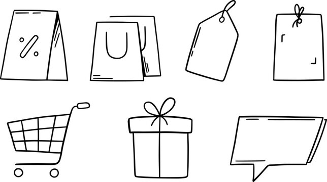 Shopping element doodle on white background. Vector illustration