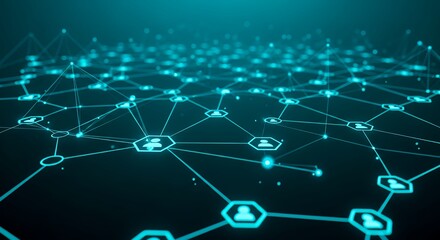 Network Connection Abstract Background Digital Blue Futuristic Technology Data Visualization Social Media Connectivity Concept Illustration