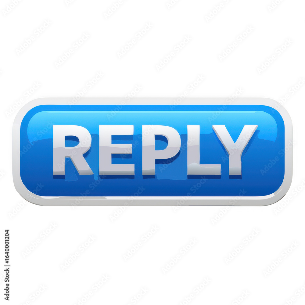 Poster reply button isolated on transparent background