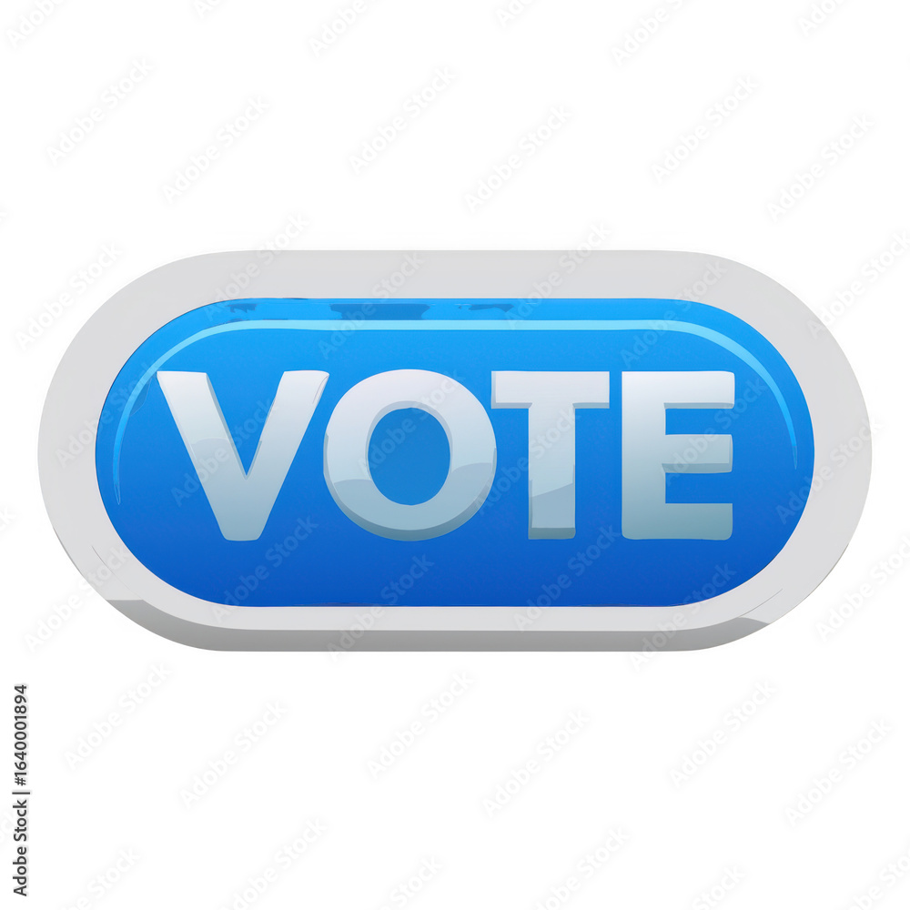 Poster vote button isolated on transparent background