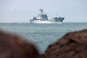 Military ship participating in naval drill near Fuzhou China coast