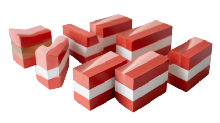 Colorful decorative soap blocks artisan market product display indoor setting close-up creative design inspiration