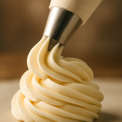 Pastry Bag Decorating Cream Swirls