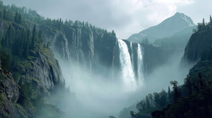 Fototapeta premium waterfall in the mountains