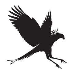 Unique Secretary Bird Silhouette – Secretary Bird Vector for Professional Graphic Design Projects – Secretary Bird Illustration – silhouette of Secretary Bird

