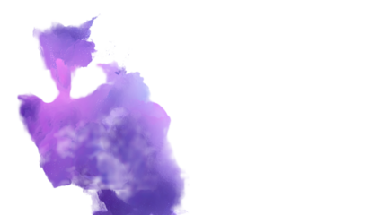 Abstract purple watercolor shape on black