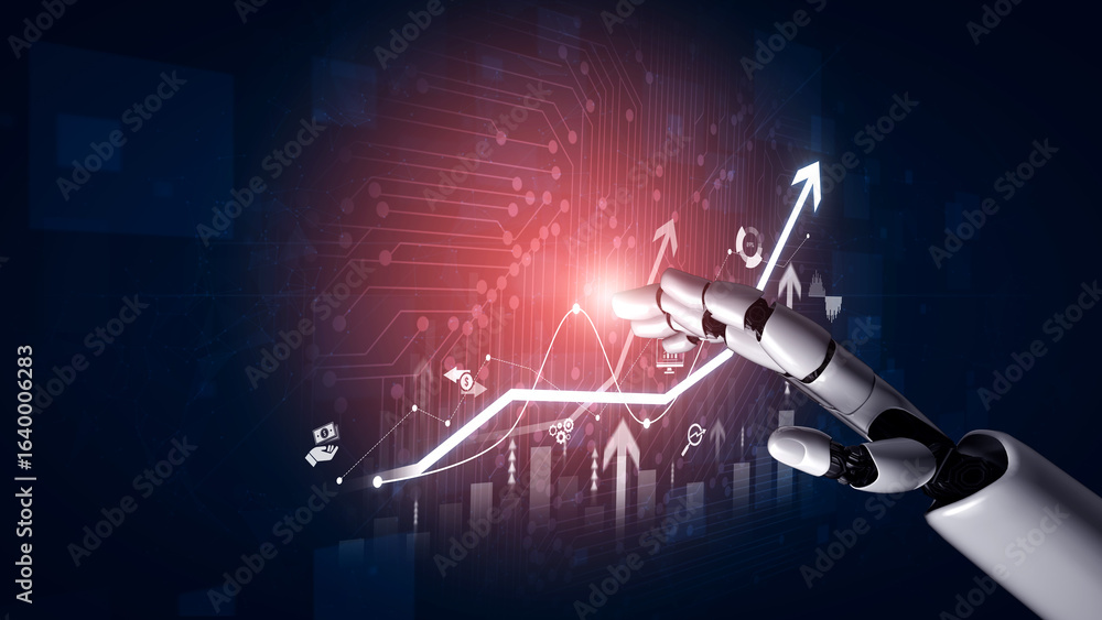 Poster ai artificial intelligence powers business growth with predictive planning tools, innovation roadmap