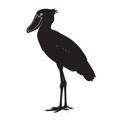 Powerful Shoebill Silhouette – Shoebill Vector Template for Creative Projects – Shoebill Illustration – Bird Silhouette – Silhouette of Shoebill

