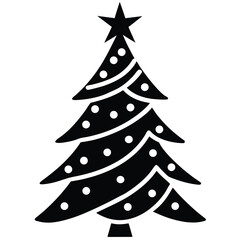 Fototapeta premium vector christmas tree, Stylized Christmas Tree Icon for Festive Decorations and Holiday Themes
