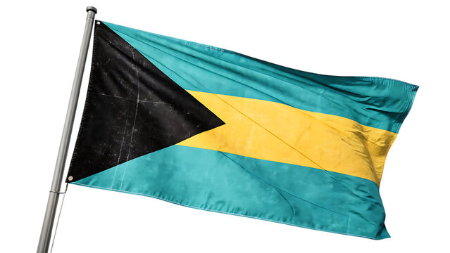 Bahamas flag waving against transparent background, a symbol of national identity - Powered by Adobe